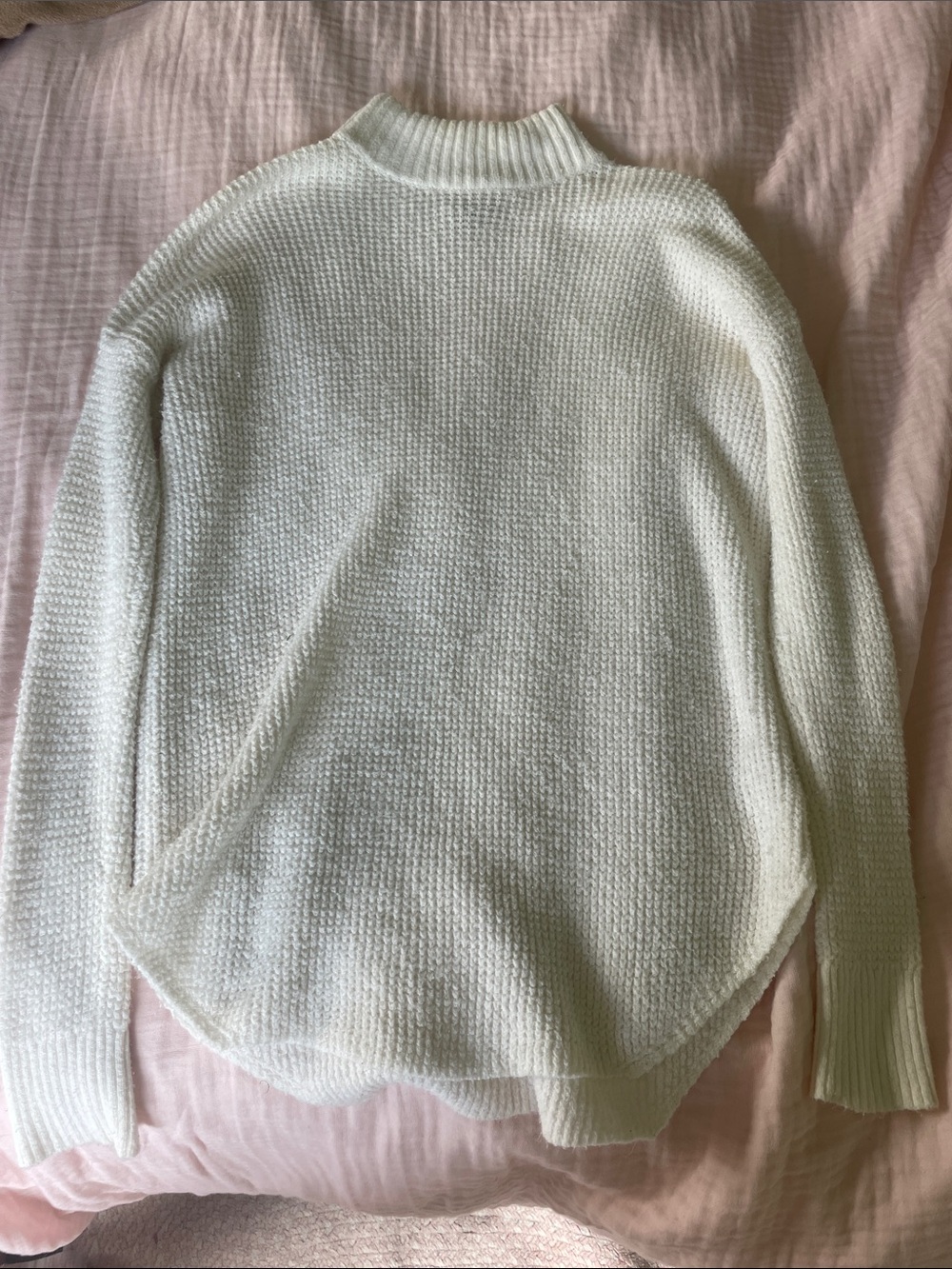 American Eagle Outfitters Cream Mock Neck Knit Sweater